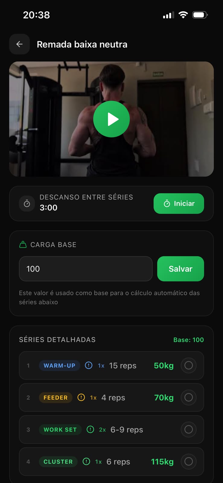 Treino com vídeo